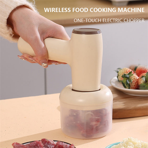 2 In 1 Electric Garlic Chopper USB Rechargeable Vegetable Chili Meat Ginger
