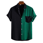 Men's Fashion Casual Stitching Short Sleeve Shirt