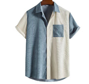 Men's Fashion Casual Stitching Short Sleeve Shirt