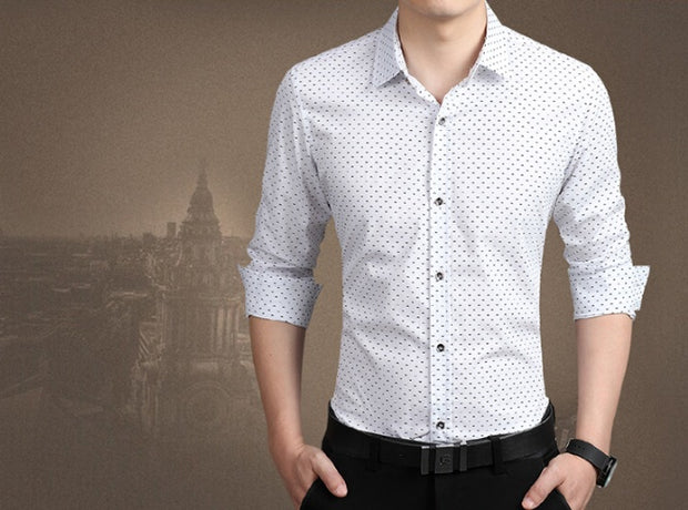 Brand Fashion Male Shirt Long-Sleeves