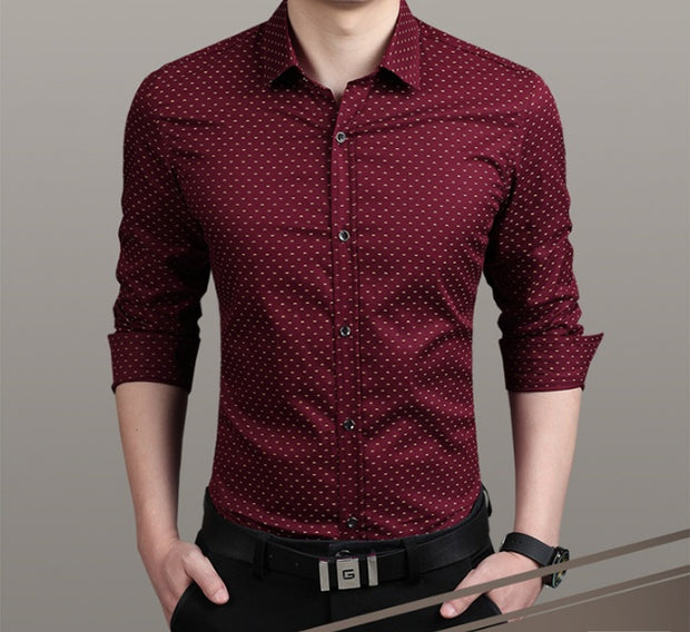 Brand Fashion Male Shirt Long-Sleeves