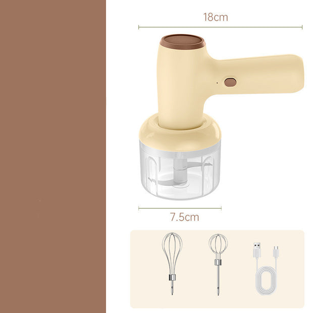 2 In 1 Electric Garlic Chopper USB Rechargeable Vegetable Chili Meat Ginger