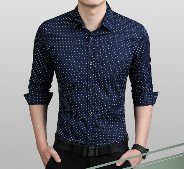 Brand Fashion Male Shirt Long-Sleeves