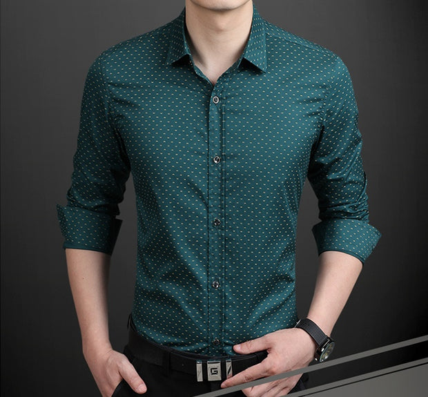 Brand Fashion Male Shirt Long-Sleeves
