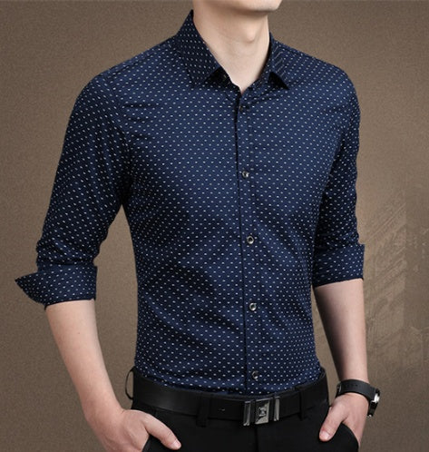 Brand Fashion Male Shirt Long-Sleeves