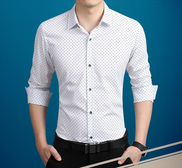 Brand Fashion Male Shirt Long-Sleeves