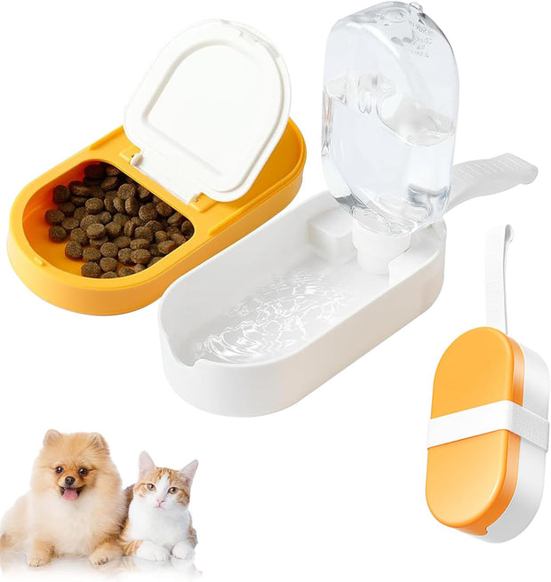 Dog Water Bottle Dog Bowl 2-in-1 Food Container