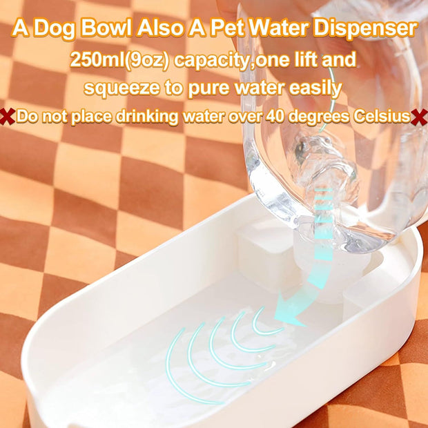 Dog Water Bottle Dog Bowl 2-in-1 Food Container
