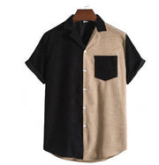 Men's Fashion Casual Stitching Short Sleeve Shirt