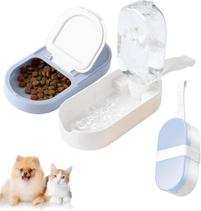 Dog Water Bottle Dog Bowl 2-in-1 Food Container