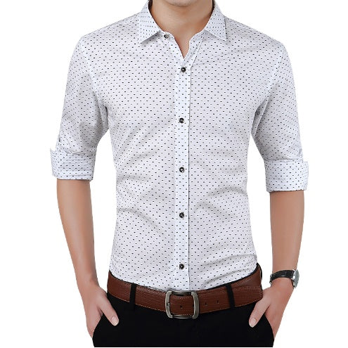 Brand Fashion Male Shirt Long-Sleeves