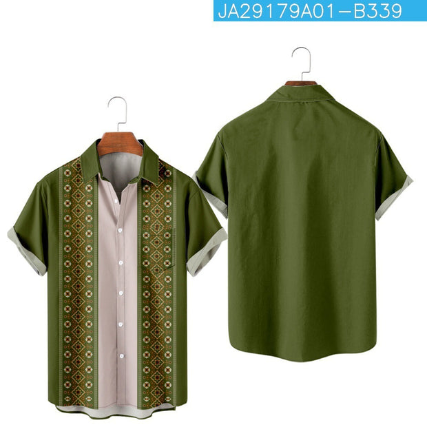 Summer Stripes Floral 3D Printed Short Sleeve Fashion