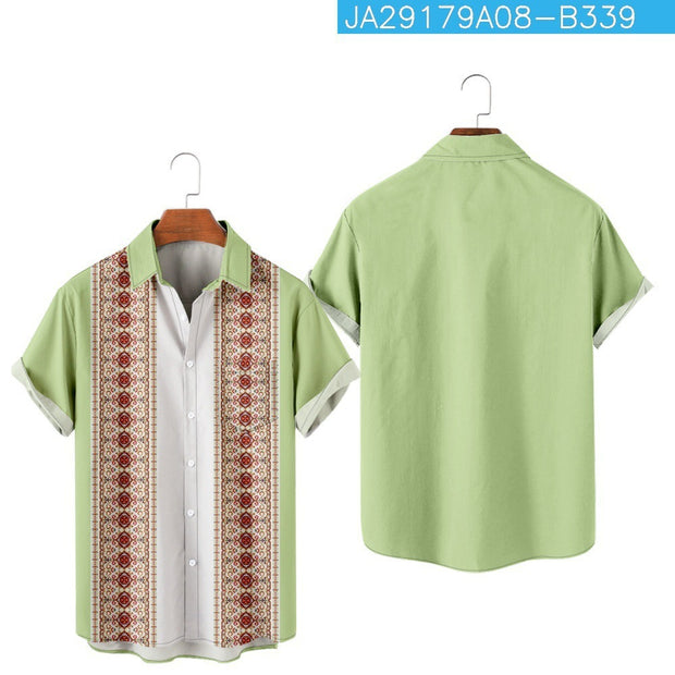 Summer Stripes Floral 3D Printed Short Sleeve Fashion