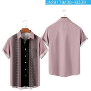 Summer Stripes Floral 3D Printed Short Sleeve Fashion