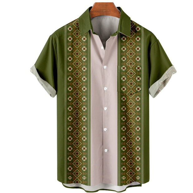 Summer Stripes Floral 3D Printed Short Sleeve Fashion