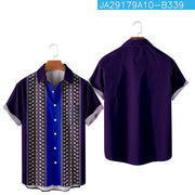 Summer Stripes Floral 3D Printed Short Sleeve Fashion
