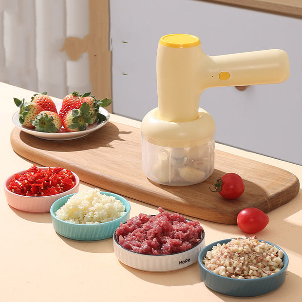 2 In 1 Electric Garlic Chopper USB Rechargeable Vegetable Chili Meat Ginger